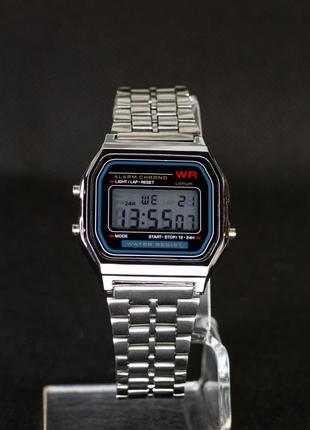 Наручний електронний годинник casio retro silver f-91w срібний колір (100610)1 фото