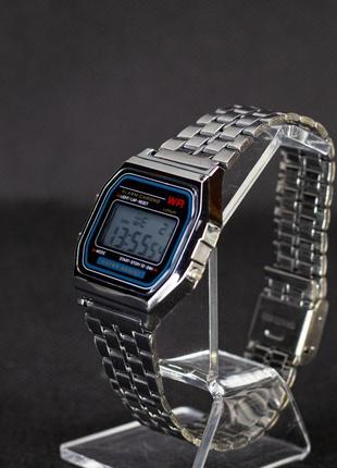 Наручний електронний годинник casio retro silver f-91w срібний колір (100610)3 фото