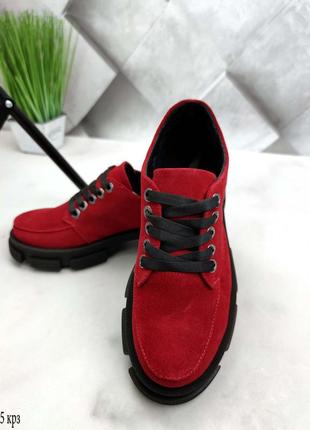 Женские замшевые красные туфли3 фото