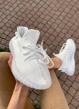 Adidas yeezy boost 350 white повністю білі кросівки адідас ізі (36-40)💜3 фото