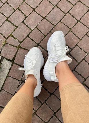 Adidas yeezy boost 350 white повністю білі кросівки адідас ізі (36-40)💜8 фото