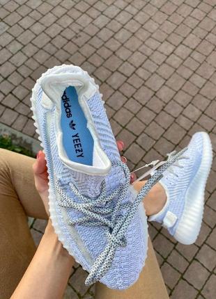 Adidas yeezy boost 350 v2 white full reflective рефлективные кроссовки адидас (36-40)💜10 фото