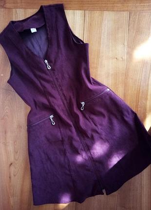 Сарафан на замочку/ шкільна форма/ школьная форма/ замша/ на молнии