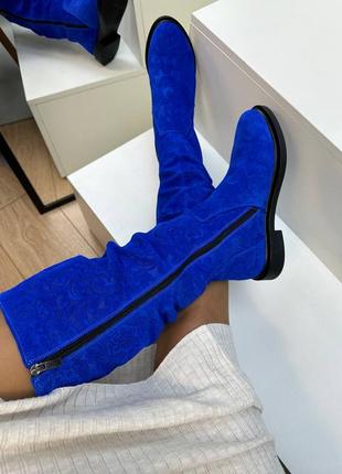 Екслюзивні чоботи з італійської шкіри та замші жіночі7 фото