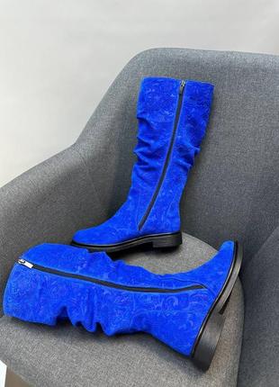 Екслюзивні чоботи з італійської шкіри та замші жіночі10 фото