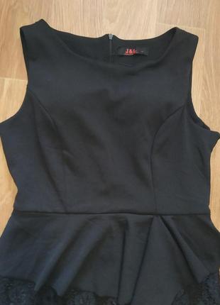 Платье черное с баско3 фото