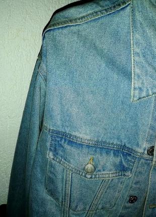 Куртка джинсова oversized pull&bear блакитна5 фото