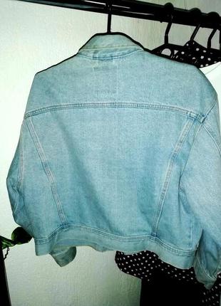 Куртка джинсова oversized pull&bear блакитна3 фото