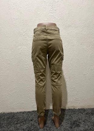 Жіночі джинси з кишенями / жіночі джинси карго / жіночі джегінси коричневі3 фото