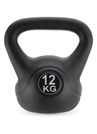 Гиря вінілова gymtek 12 кг black