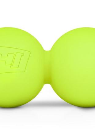Масажний м'яч силіконовий подвійний 63 мм hop-sport hs-s063dmb light green