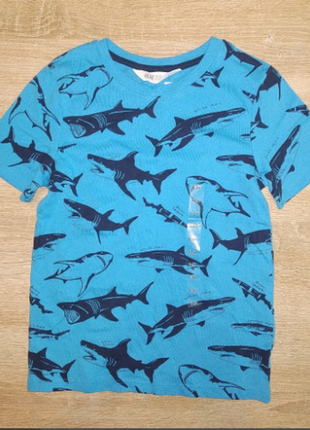 Футболка синяя 110-128 см h&m