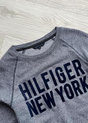 Шикарний світшот tommy hilfiger w ny velour logo sweatshirt blue2 фото