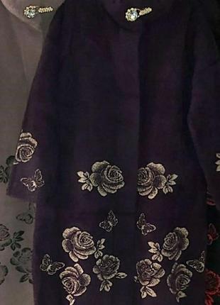 Пальто,кардиган, альпака, люкс якість 💖 принт квіти, кількість обмежена ⚠️.7 фото