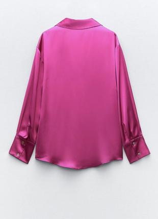 Блуза , сорочка zara колір фуксія в наявності4 фото