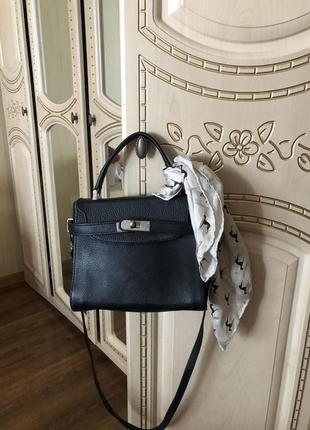 Кожаная милая сумка сумочка в стиле hermès kelly, натуральная кожа италия9 фото