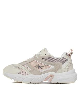 Calvin klein снікерcи retro tennis su-mesh wn yw0yw00891 peach blush/eggshell/creamy white 0jp6 фото