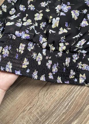 Легка блуза корсетного типу в квіточку9 фото