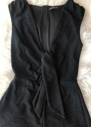 Ромпер бершка чёрный блестящий костюм с шортами4 фото