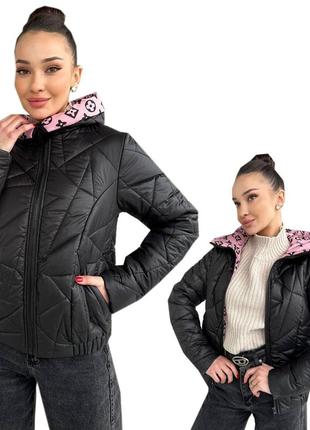 Куртка жіноча плащівка модна лаке, демісезонна стьобана коротка курточка демі молодіжна стильна 4741