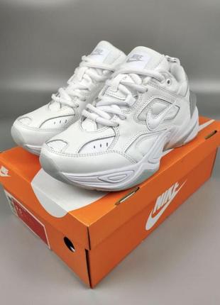 Модні кросівки nike m2k tekno white black / кожаные демисезонные кроссовки найк текно монарх белые1 фото