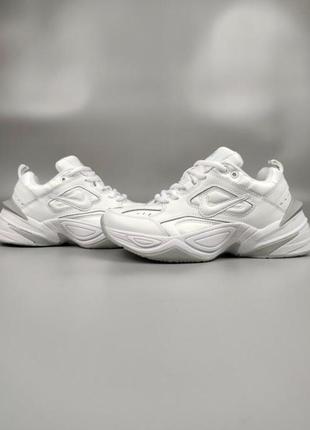 Модні кросівки nike m2k tekno white black / кожаные демисезонные кроссовки найк текно монарх белые6 фото