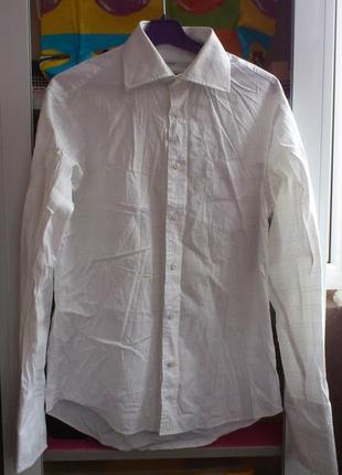 Рубашка мужская белая в полоску с длинным рукавом некст сорочка чоловіча next р.м🏴󠁧󠁢󠁥󠁮󠁧󠁿