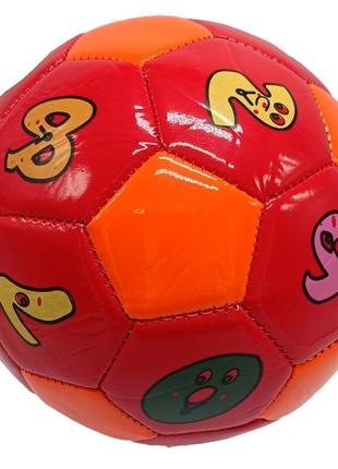 М'яч футбольний дитячий "цифри" 2029m розмір №2, діаметр 14 см (red-orange) від lamatoys