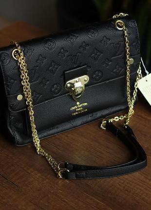 Жіноча сумка louis vuitton vavin black, женская сумка, брендова сумка, луї віттон чорного кольору