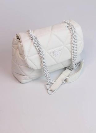 Женская сумка prada nappa spectrum white, женская сумка, сумка прада белого цвета
