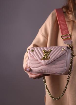 Жіноча сумка louis vuitton multi pochette pink женская сумка, брендова сумка louis vuitton multi pochette pink3 фото