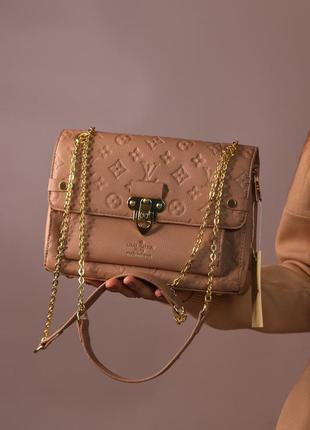 Жіноча сумка louis vuitton beige, женская сумка, брендова сумка, луї віттон бежева