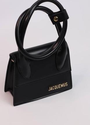 Женская сумка jacquemus le chiquito noeud black, женская сумка, жакмюс черного цвета