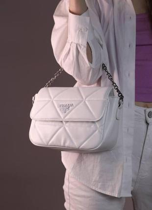 Женская сумка prada white, женская сумка, прада белого цвета1 фото