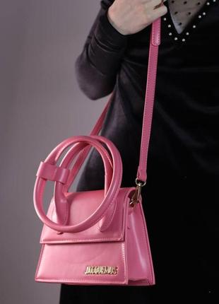 Женская сумка jacquemus le chiquito noeud pink, женская сумка жакмюс розового цвета4 фото