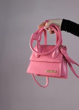 Женская сумка jacquemus le chiquito noeud pink, женская сумка жакмюс розового цвета2 фото