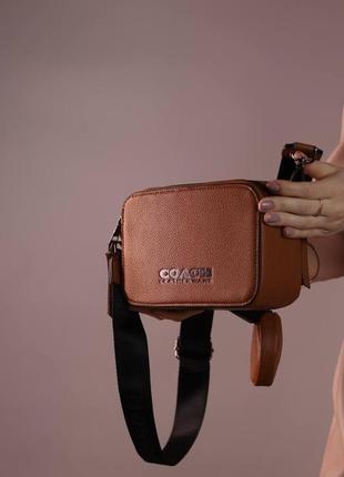Женская сумка coach brown, женская сумка коуч коричневого цвета3 фото