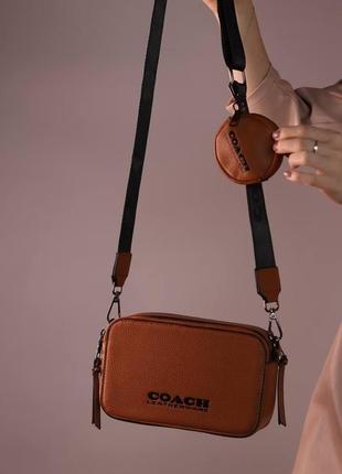 Жіноча сумка coach brown, женская сумка, коуч коричневого кольору2 фото