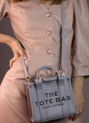 Жіноча сумка marc jacobs tote bag mini gray женская сумка, сумка марк джейкобс тоте бег міні сірого кольору3 фото