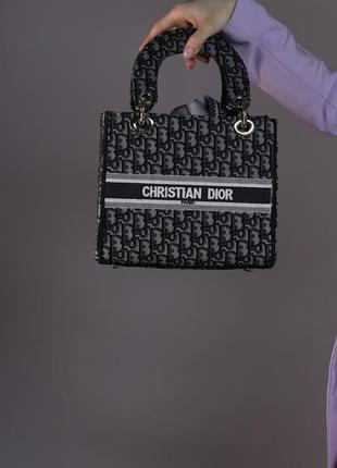 Женская сумка christian dior lady d-lite black, женская сумка, брендовая сумка, кристиан диор черного цвета