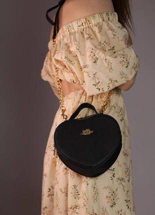 Женская сумка coach heart black, женская сумка коуч сердце черного цвета3 фото