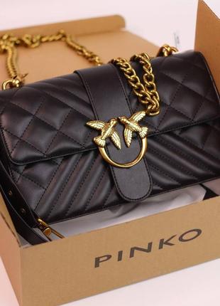 Жіноча сумка pinko love classic icon v quilt black, женская сумка, пінко чорного кольору