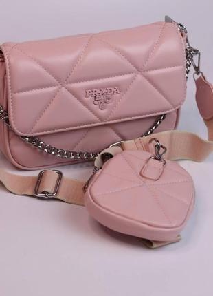 Женская сумка prada pink, женская сумка прада розового цвета1 фото