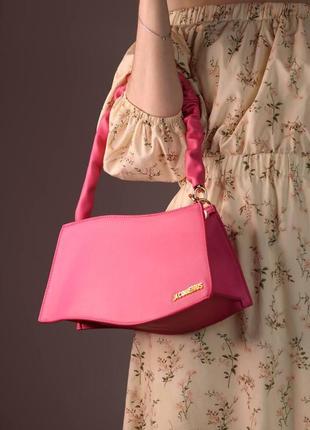Женская сумка jacquemus la vague pink, женская сумка, жакмюс розового цвета3 фото