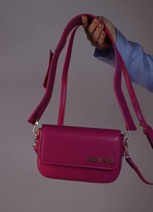 Жіноча сумка jacquemus fuxia, женская сумка, жакмюс колір фуксія1 фото