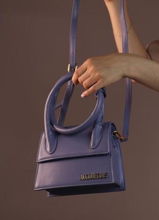 Жіноча сумка jacquemus le chiquito noeud blue, женская сумка, жакмюс синього кольору2 фото