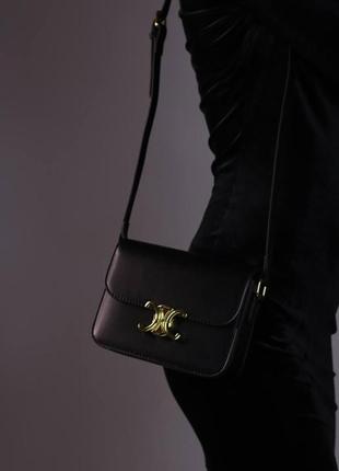 Женская сумка celine triomphe black, женская сумка, селин черного цвета
