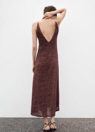 Красива бордова сукня з блискучою ниткою6 фото