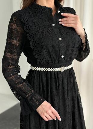 Эффектное платье, р.m,l, кружево, черный8 фото