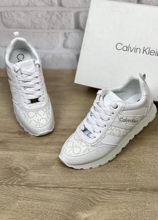 Кроссовки женские calvin klein carlla white белые оригинал3 фото